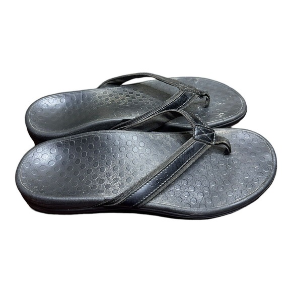 Vionic Men's Tide Toe Post Flip Flop Sandals - Black Size 9 - Picture 4 of 6